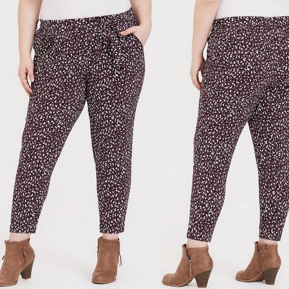 🐆 NEW Torrid Purple Leopard Print Tapered Pant 3 - Picture 5 of 6